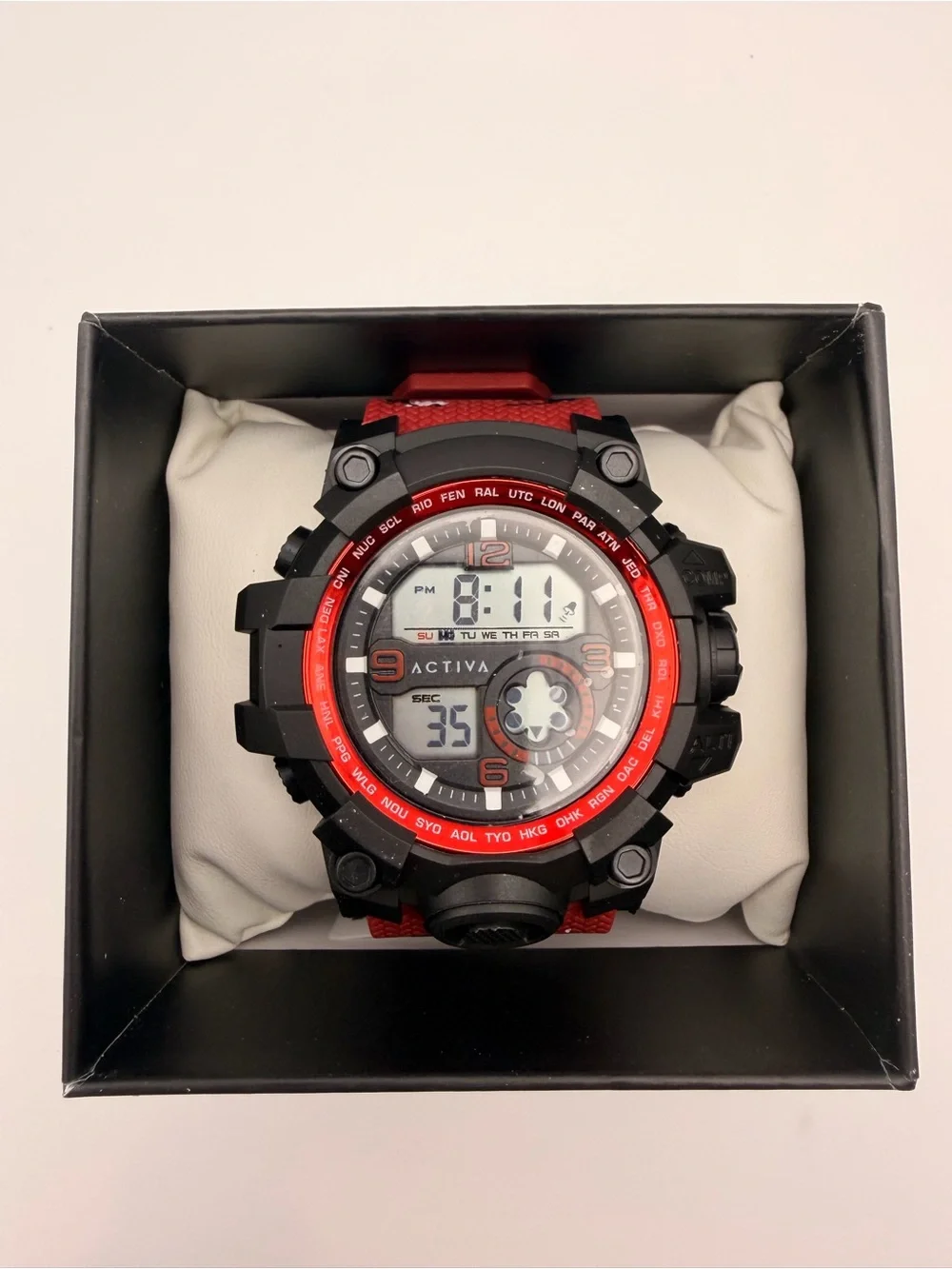 Invicta Red & Black Rugged Digital Sport Watch